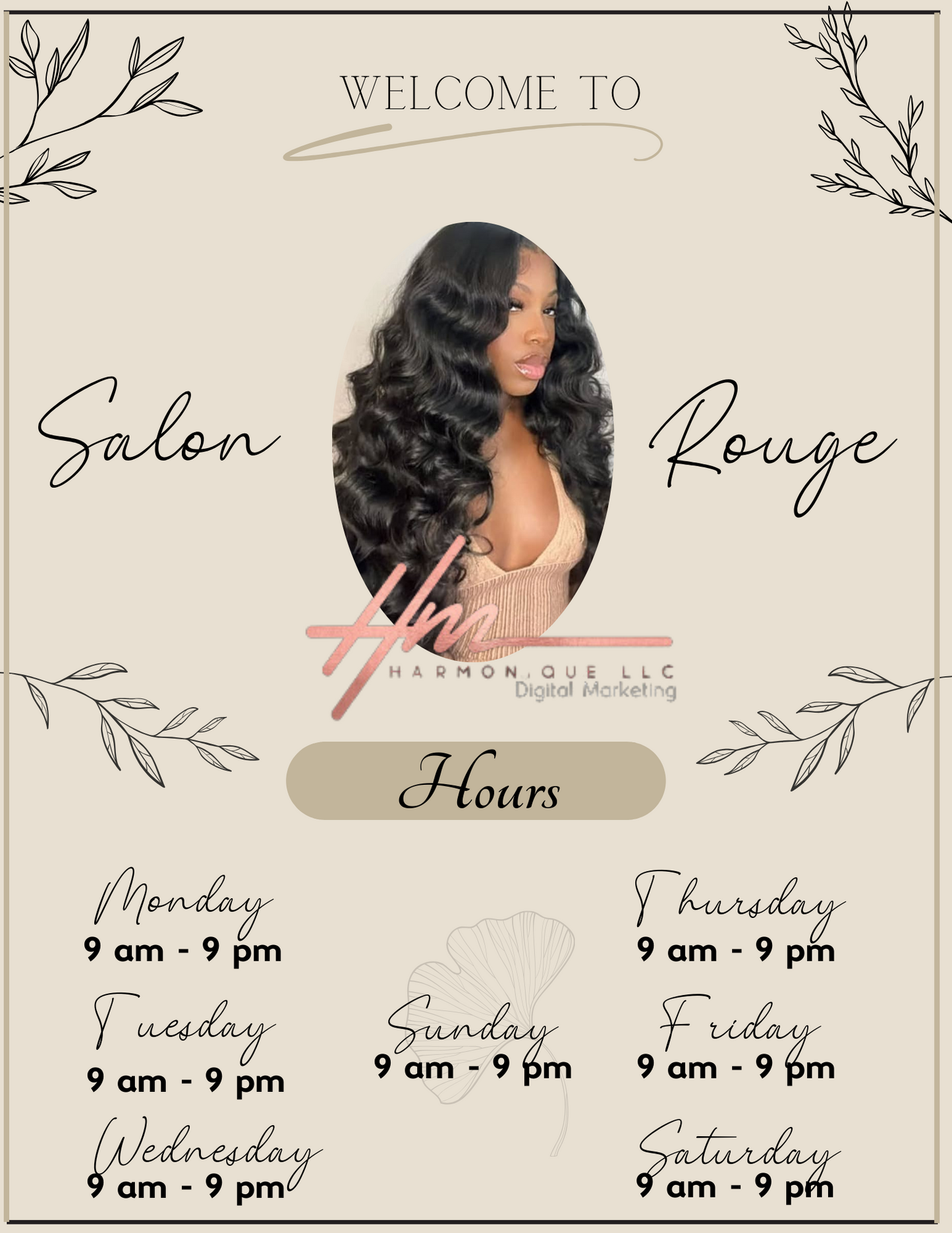 Editable Scheduling Template for Techs | Stylists | MUAs | Salons | Small Business Owners | Digital Instant Download | Beige