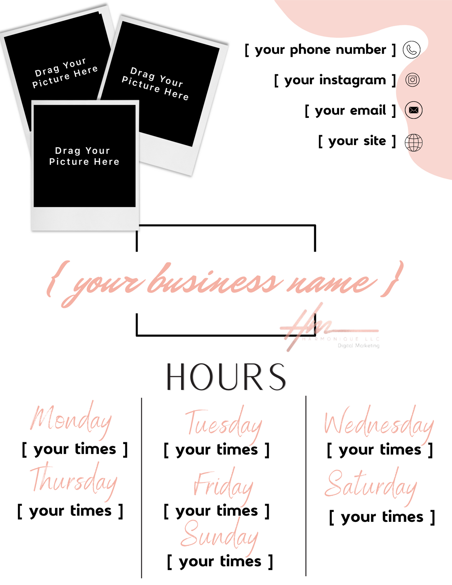 Editable Scheduling Template for Nail Techs | Pink Drip Theme | Instant Digital Download