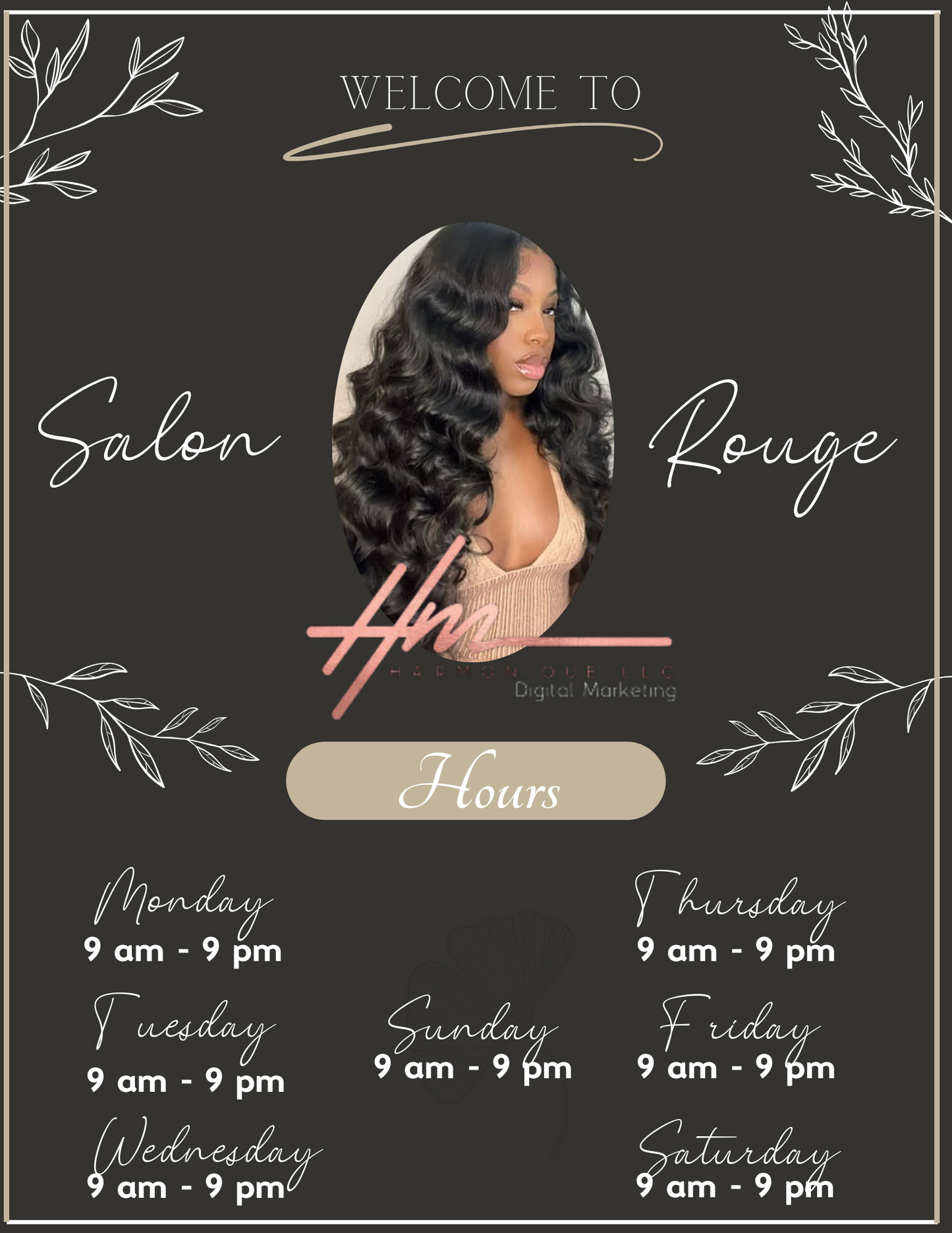 Editable Scheduling Template for Techs | Stylists | MUAs | Salons | Small Business Owners | Digital Instant Download | Black