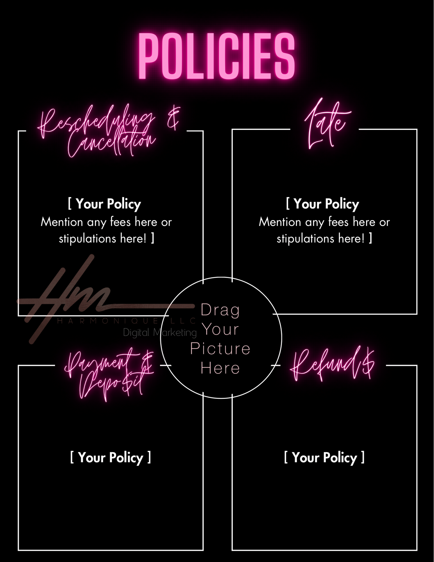 Scheduling Template for Hairstylists | Nail Techs | MUAs | Braiders | Locticians | Women | Neon Pink | Minimalist | Editable | Instant Digital Download