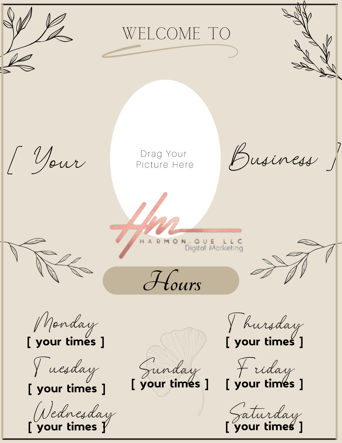 Editable Scheduling Template for Techs | Stylists | MUAs | Salons | Small Business Owners | Digital Instant Download | Beige