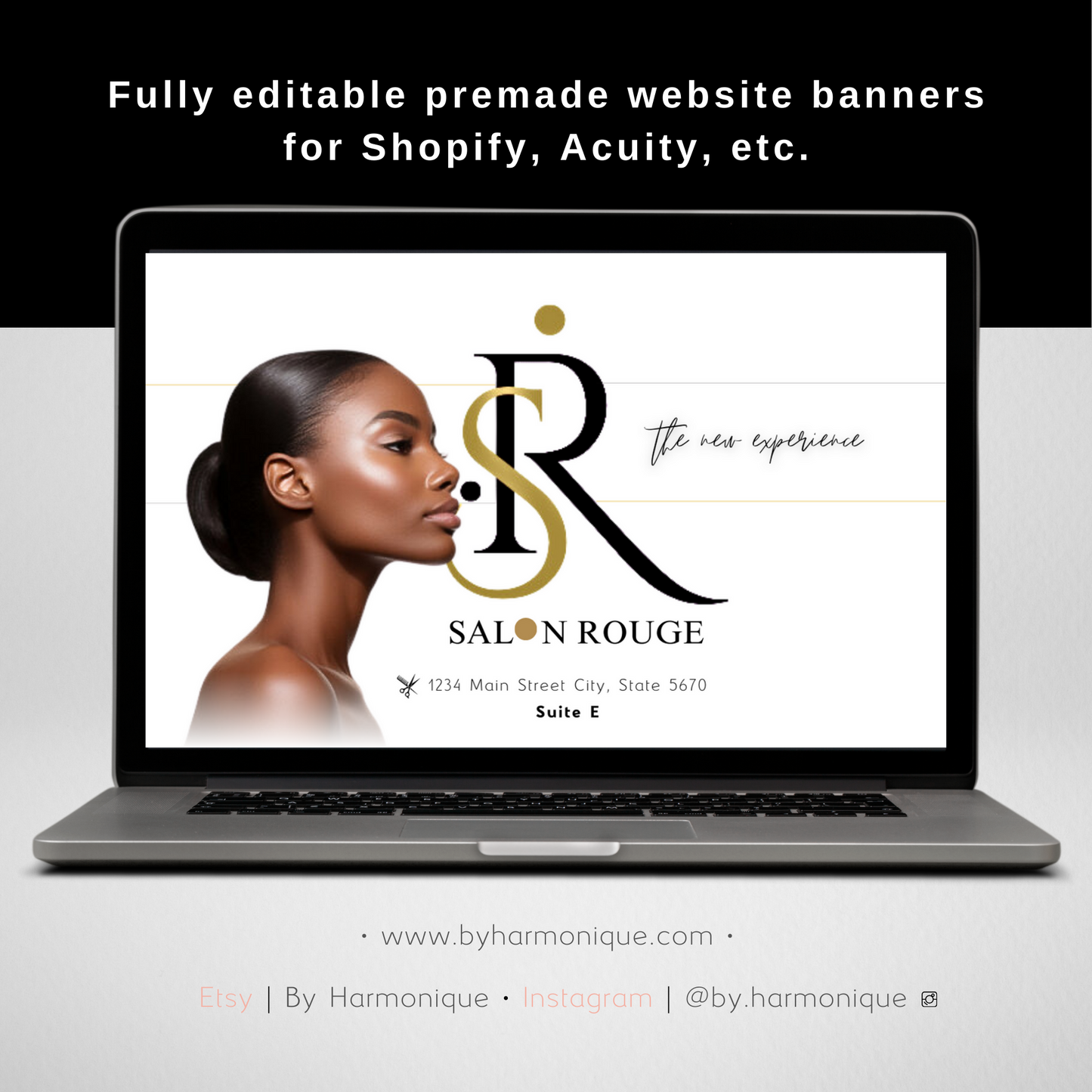 Premade Fully-Editable Website Banners for Shopify (Acuity, etc.) | Set-up Guide Included